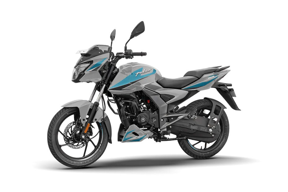 Bajaj Pulsar 125 Dark Silver And Aqua Blue colour