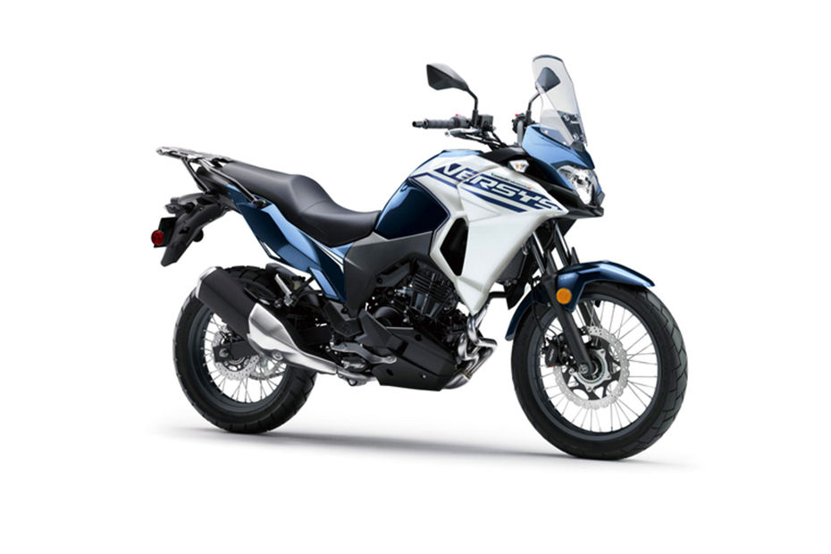 Kawasaki Versys X 300 Metallic Ocean Blue And Pearl Robotic White colour