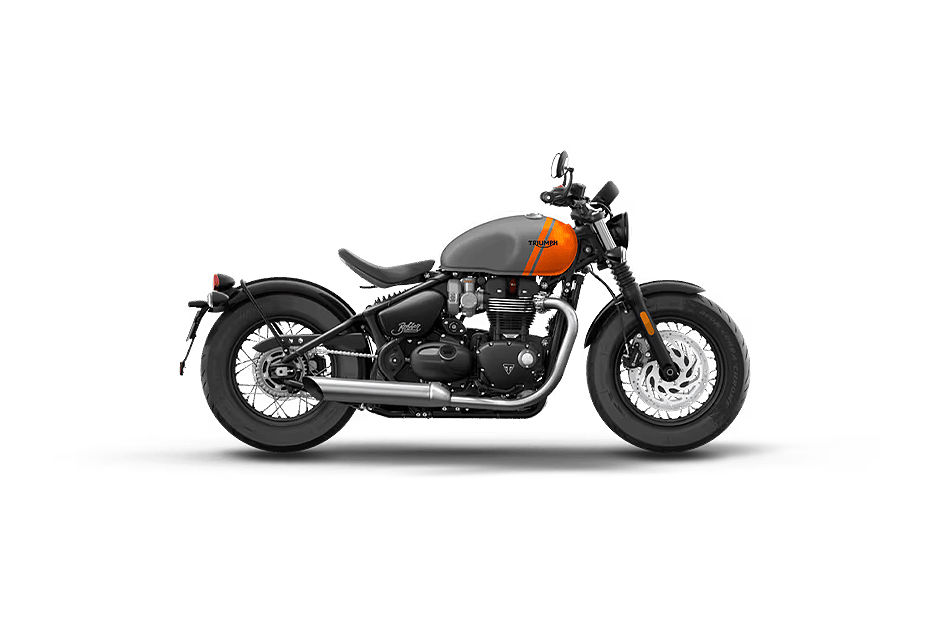 Triumph Bonneville Bobber Matt Graphite Matt Baja Orangge colour