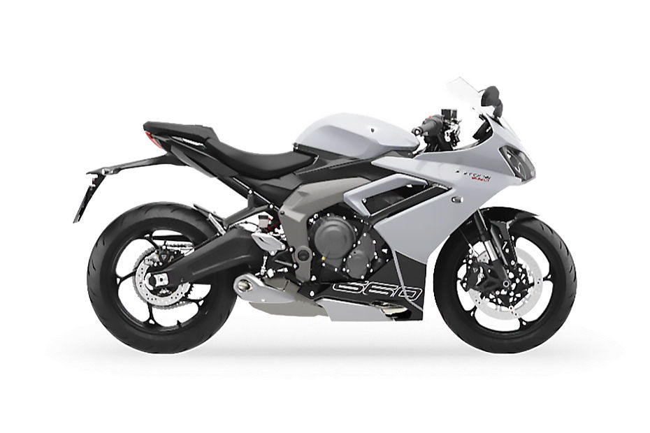 Triumph Daytona 660 Snowdonia White And Sapphire Black colour
