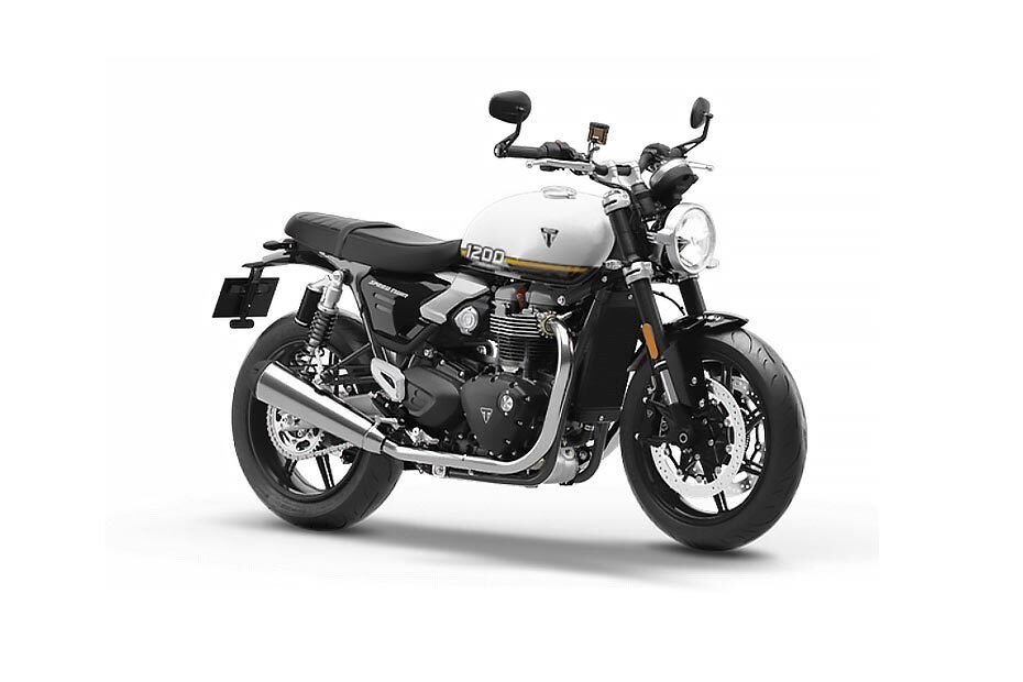 Triumph Speed Twin 1200 Crystal White And Sapphire Black colour