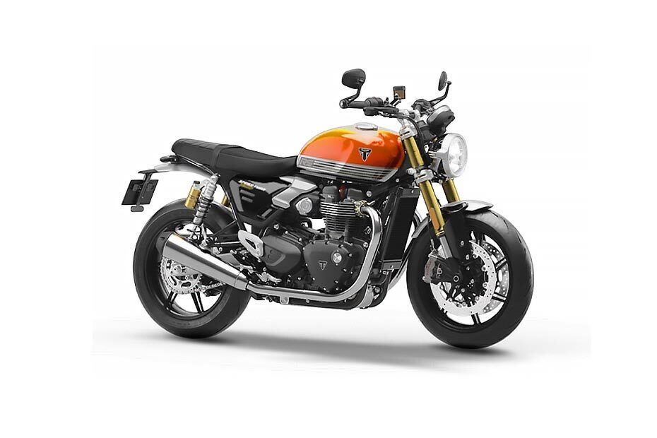 Triumph Speed Twin 1200 Baja Orange And Sapphire Black colour