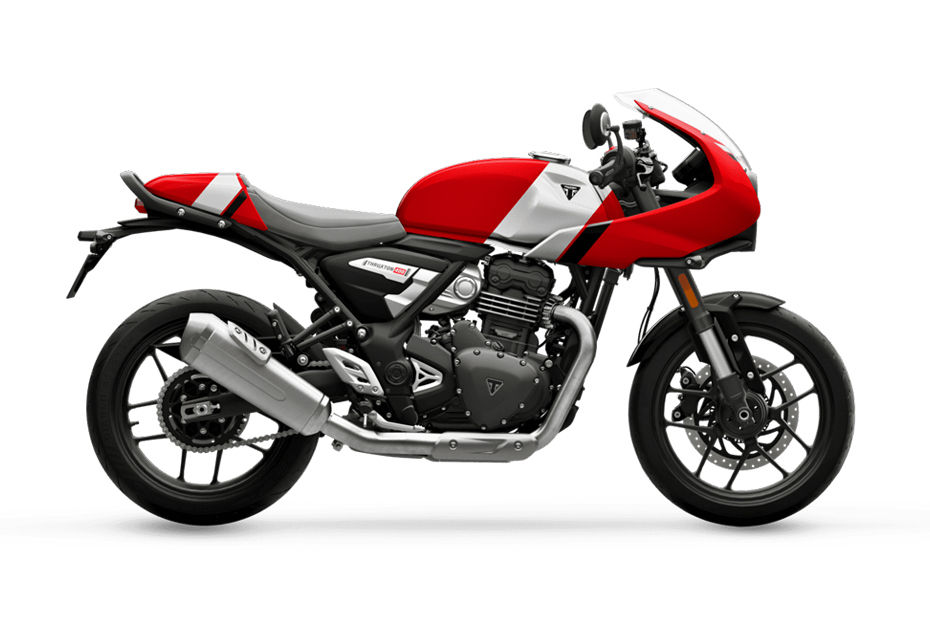 Triumph Thruxton 400 Carnival Red And Aluminium Silver colour