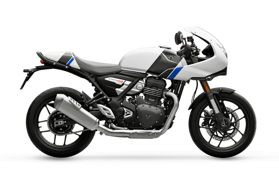 Triumph Thruxton 400 Pearl Metallic White And Storm Grey colour