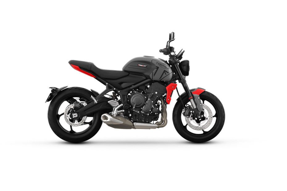 Triumph 2024 Trident 660 Silver Ice Diablo Red colour